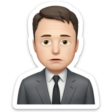 elon musk sad offended by something with some small tears under his eyes sticker