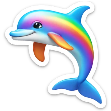 Rainbow Dolphin Full Body sticker