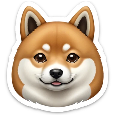 Brown black and White Shiba inu sticker