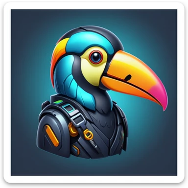 cyperpunk toucan  sticker