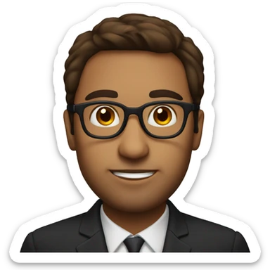 a half italian half indian man with glasses and brown hair called miro sticker