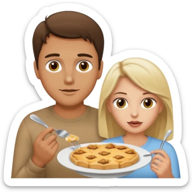 Light brown brunette man eating pussy of white blonde woman hazel eyes  sticker