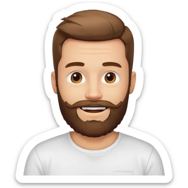 bearded man in white t shirt sticker