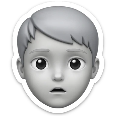 gray metal painted child bust face included sticker