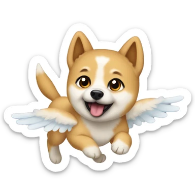 Baby doge flying  sticker