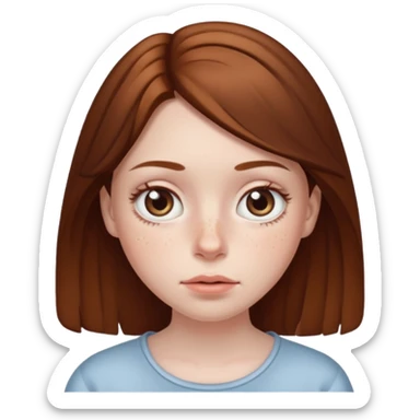 brown haired girl puffy swollen eyes sticker