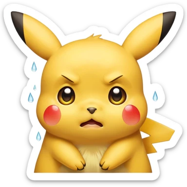 sad crying Pikachu with tears sticker