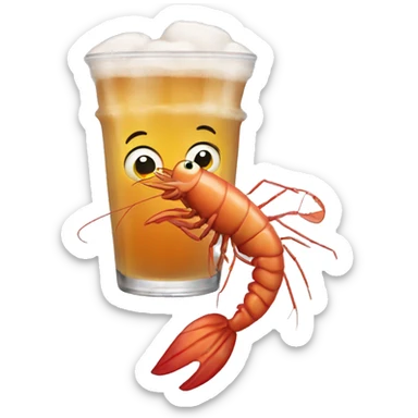 shrimp drinking sweet tea sticker