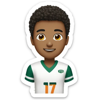 teen boy wearing jersey with number 17 sticker