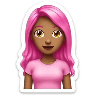 girl pink fun sticker