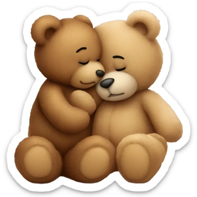teddy bear kissing another teddy bear sticker