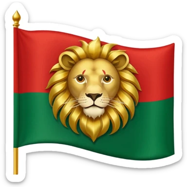 Lion and sun logo in the red white and green flag sticker