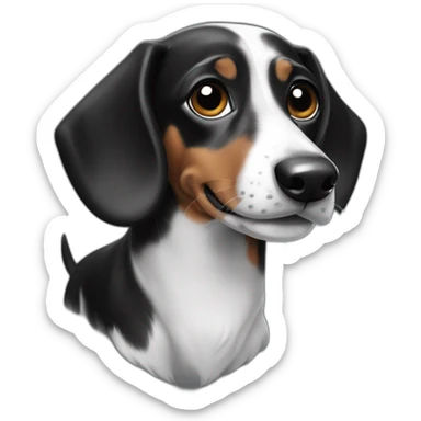black and white dachshund sticker