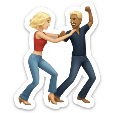 a white couple dancing bachata sticker