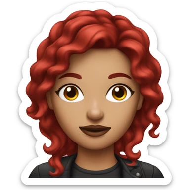 makeup artist with dark red hair sticker