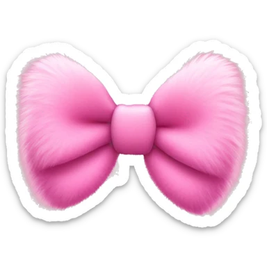 Pink fluffy bow sticker