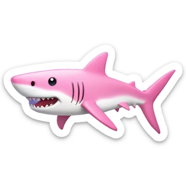 pink shark sticker