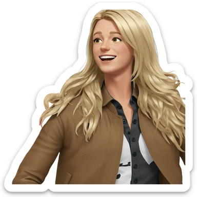 blonde boy in a jacket sticker