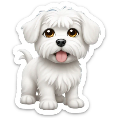 Maltese puppy with bun sticker
