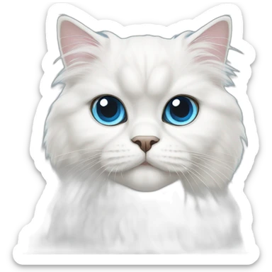 white persian cat blue eyes sticker