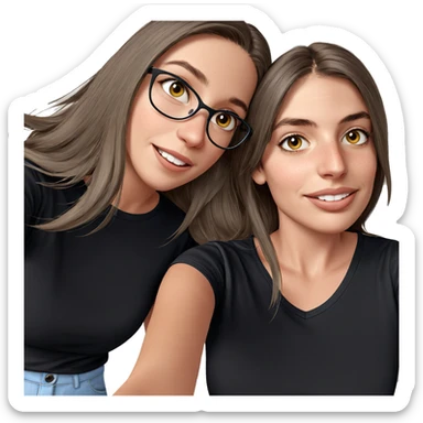 smiling girls in casual style sticker