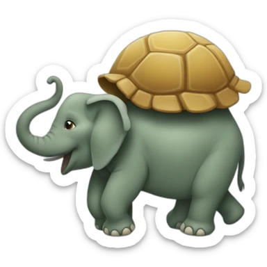 Un éléphant qui monte sur une tortue sticker