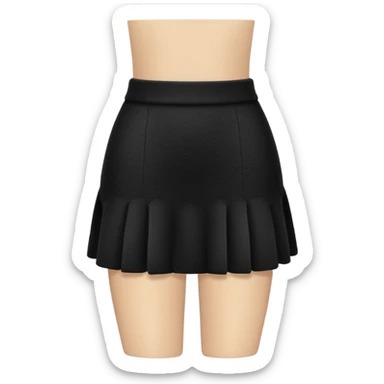 super realistic black cashmere mini skirt isolated sticker