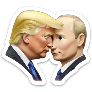 trump-and-putin-kissing,-lgbtq+ friendly, positivity, inclusiveness sticker