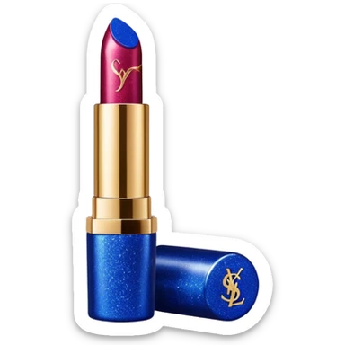 Rose design glittery blue ysl lipstick tube sticker