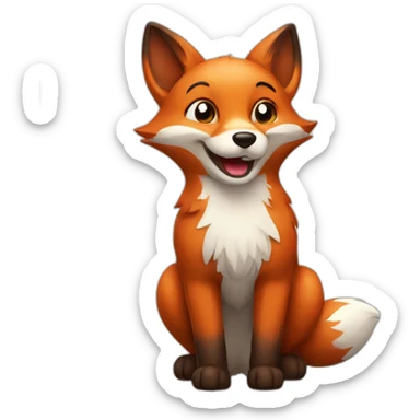 Happy fox sticker
