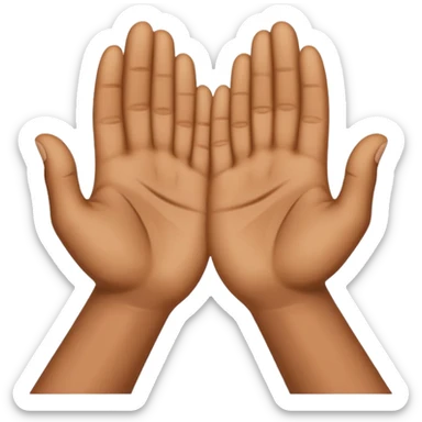 hands held up palms facing in sticker
