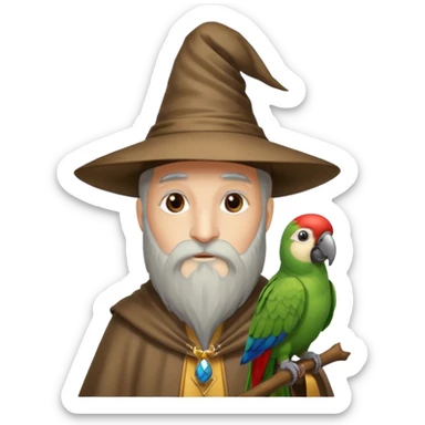 Zauberer mit Papagei Kopf sticker