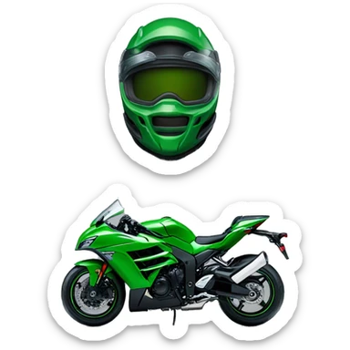 green kawasaki ninja H2 sticker