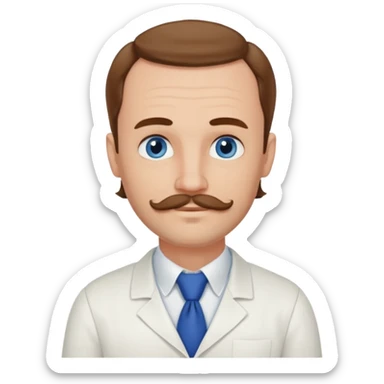 French writer Corneille, brown mi-long wavy hair, baldness on the forehead, moustache, goatee, dressed with a collar,blue eyes, one hand on his heart  sticker