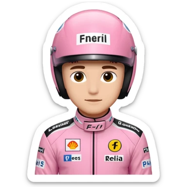 Charles Leclerc in pink F1 racing suit sticker