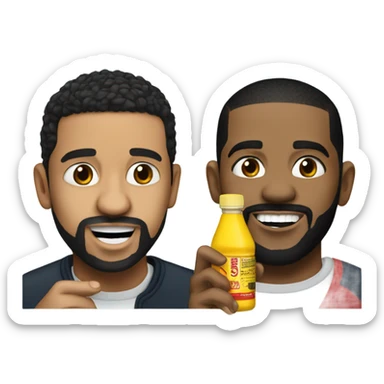 Kendrick throwing mustard on drake sticker