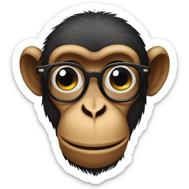 Monkey wearing glasses, fake nose, and fake mustache  sticker