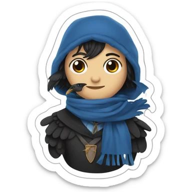Ravenclaw raven with scarf hogwarts sticker