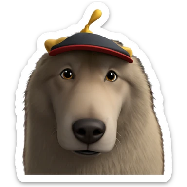 black-eyed animal in hat sticker