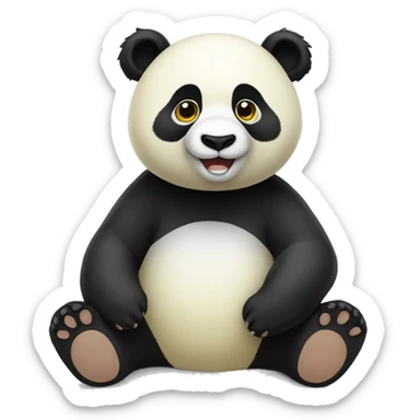 panda bear Yellow sticker