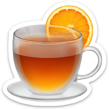 Hot tea with orange slice in it  sticker