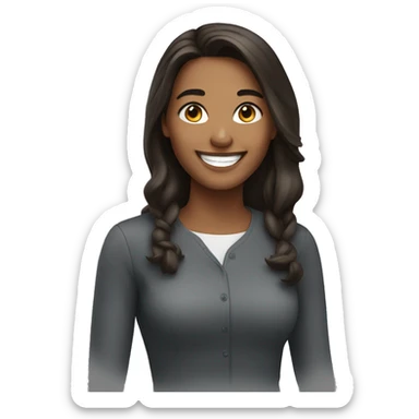 brunnete woman smiling sticker