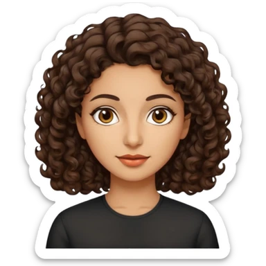 30 yr iranian woman dark brown hair curly wavy short hair sticker