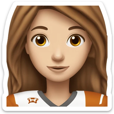 white girl brown hair Texas longhorns football sticker