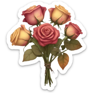 Dead bouquet of roses  sticker