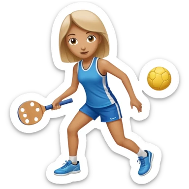 Girl playing pickleball sticker