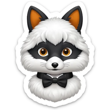 black fox wearing bow ties sticker