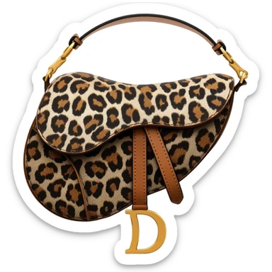 dior leopard design saddle bag sticker