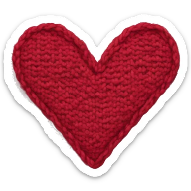 Knitted heart sticker