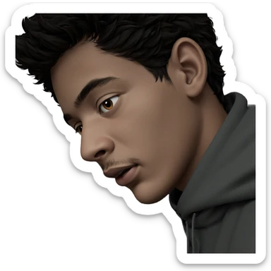 profile portrait of a boy sticker